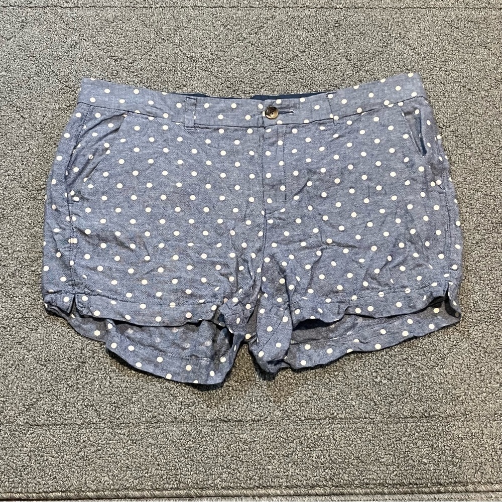 Old Navy Everyday Shorts Womens Size 16 Blue Polka Dot High Rise Chino Preppy